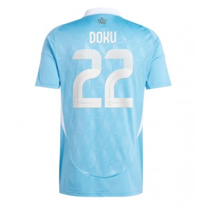 Fotbalové Dres Belgie Jeremy Doku #22 Venkovní Oblečení ME 2024 Krátký Rukáv